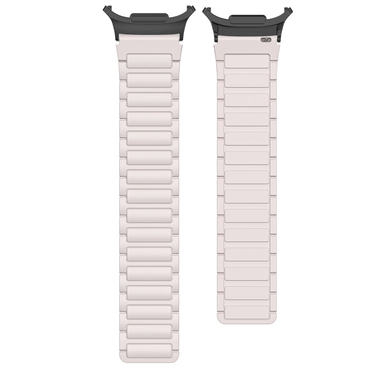 For Samsung Galaxy Watch Ultra 47mm Black Connector I-shaped Magnetic Silicone Watch Band(Starlight) by bashfashion