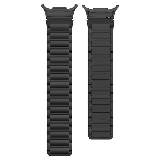 For Samsung Galaxy Watch Ultra 47mm Black Connector I-shaped Magnetic Silicone Watch Band(Black) by bashfashion