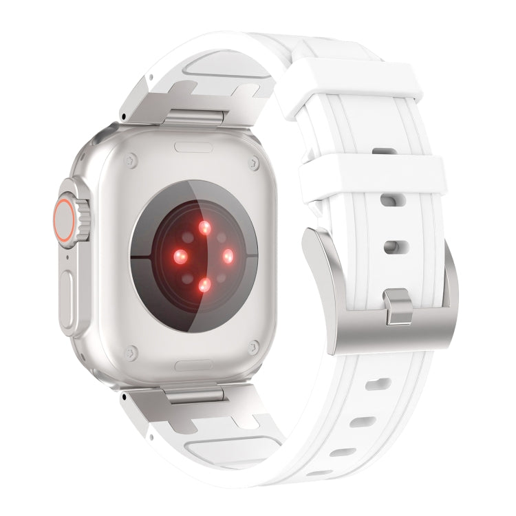 For Apple Watch Series 8 45mm Diamond Starry Sky Silicone Watch Band(White) by bashfashion