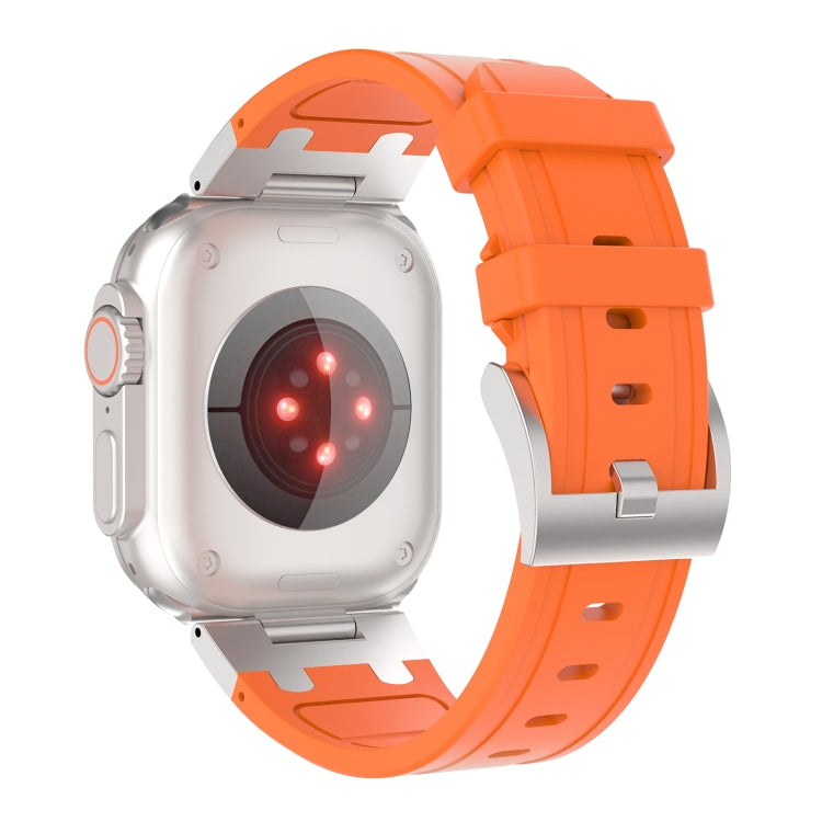 For Apple Watch Series 8 45mm Diamond Starry Sky Silicone Watch Band(Orange) by bashfashion