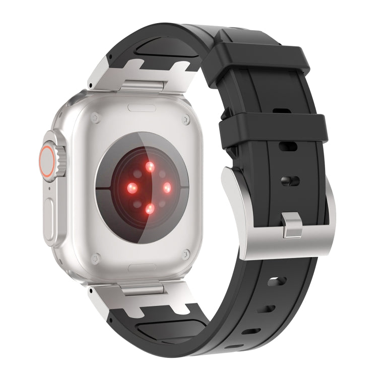 For Apple Watch Series 8 45mm Diamond Starry Sky Silicone Watch Band(Black) by bashfashion