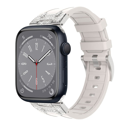 For Apple Watch Series 8 45mm Diamond Starry Sky Silicone Watch Band(Starlight) by bashfashion