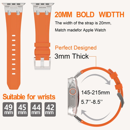 For Apple Watch Series 8 45mm Diamond Starry Sky Silicone Watch Band(Orange) by bashfashion