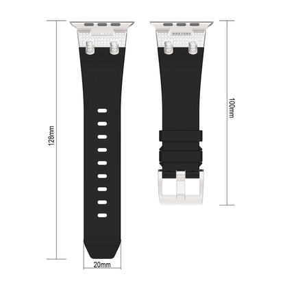 For Apple Watch Series 8 45mm Diamond Starry Sky Silicone Watch Band(White) by bashfashion
