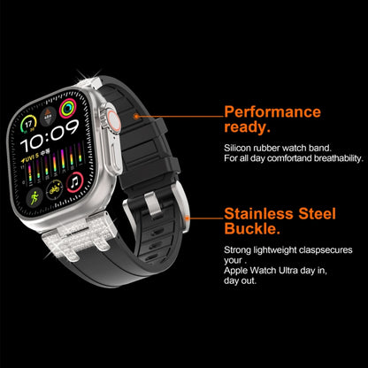 For Apple Watch Series 8 45mm Diamond Starry Sky Silicone Watch Band(Starlight) by bashfashion