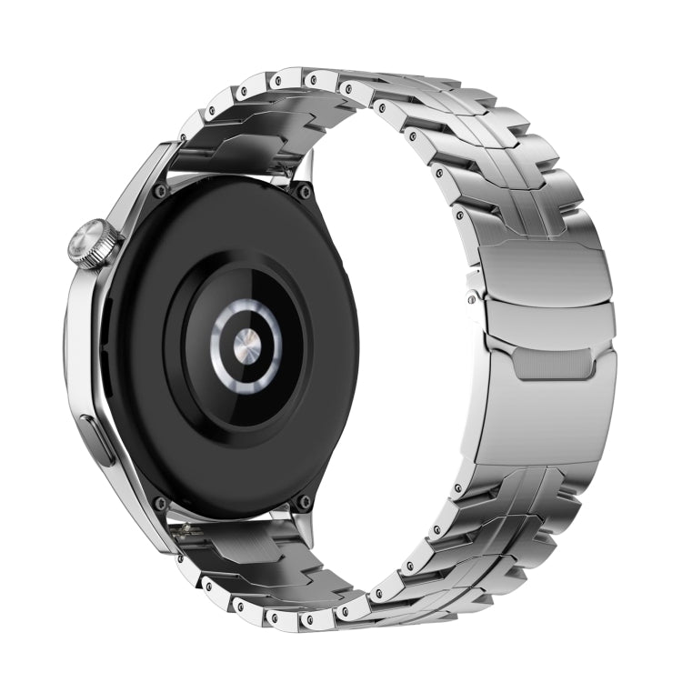 For Huawei Watch GT 4 46mm 22mm Double Lock Buckle Turtle Steel Watch Band(Silver) by bashfashion