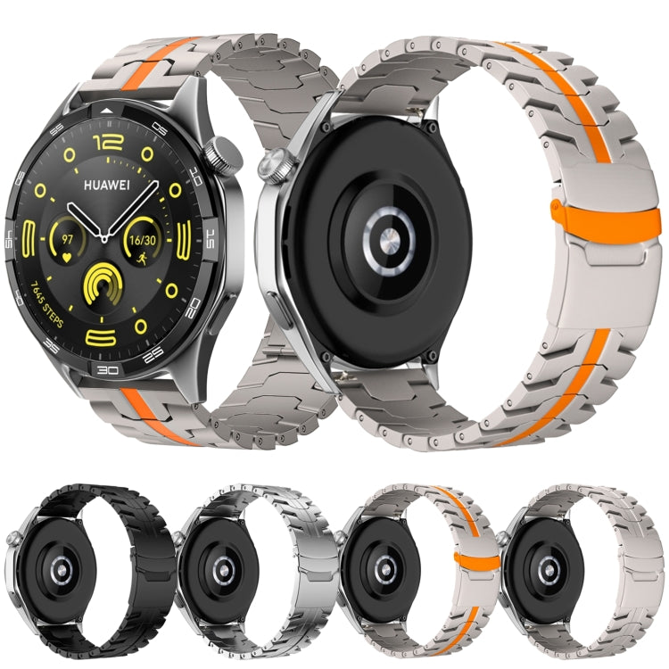 For Huawei Watch GT 4 46mm 22mm Double Lock Buckle Turtle Steel Watch Band(Silver) by bashfashion