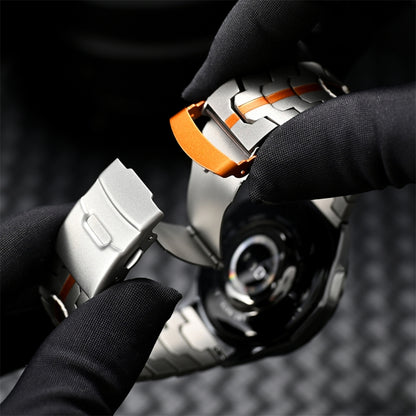 For Huawei Watch GT 4 46mm 22mm Double Lock Buckle Turtle Steel Watch Band(Silver) by bashfashion