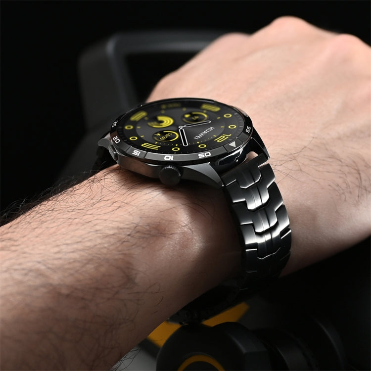 For Huawei Watch GT 4 46mm 22mm Double Lock Buckle Turtle Steel Watch Band(Silver) by bashfashion