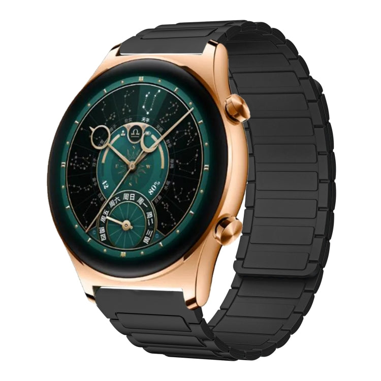 For Honor Watch GS 4 22mm I-shaped Magnetic Silicone Watch Band(Black) by bashfashion