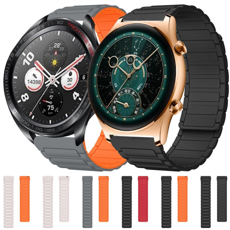 For Honor Watch GS 4 22mm I-shaped Magnetic Silicone Watch Band(Black) by bashfashion