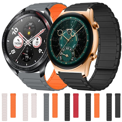 For Honor Watch GS 4 22mm I-shaped Magnetic Silicone Watch Band(Black) by bashfashion
