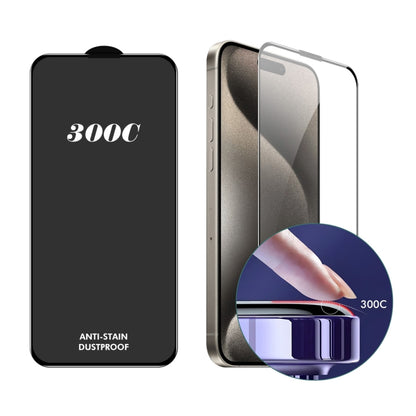 For iPhone 16 Pro ENKAY 300C Super Large Arc Full Coverage High Aluminum-silicon Tempered Glass Film by ENKAY