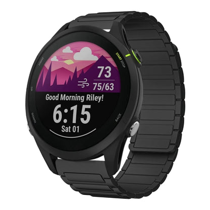 For Garmin Forerunner 255 Music 22mm I-shaped Magnetic Silicone Watch Band(Black) by bashfashion