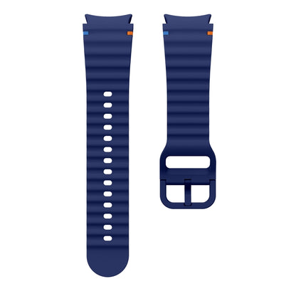 For Samsung Galaxy Watch 6 40 / 44mm Wave Pattern Stitched Silicone Watch Band(Dark Blue) by bashfashion