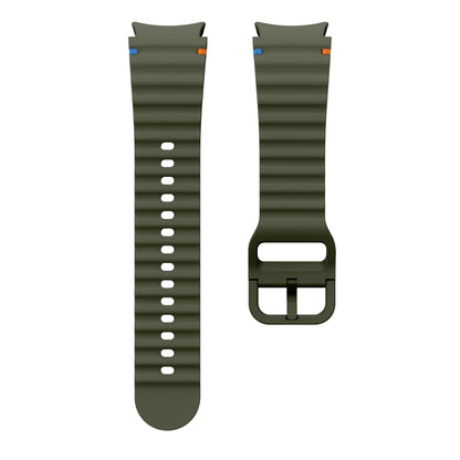 For Samsung Galaxy Watch 5 Pro Wave Pattern Stitched Silicone Watch Band(Army Green) by bashfashion