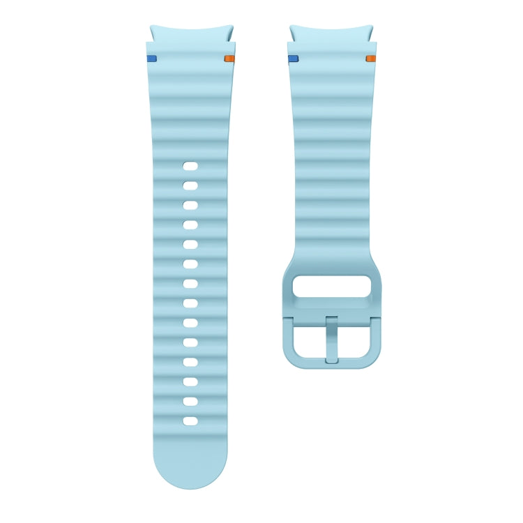 For Samsung Galaxy Watch 4 40 / 44mm Wave Pattern Stitched Silicone Watch Band(Light Blue) by bashfashion