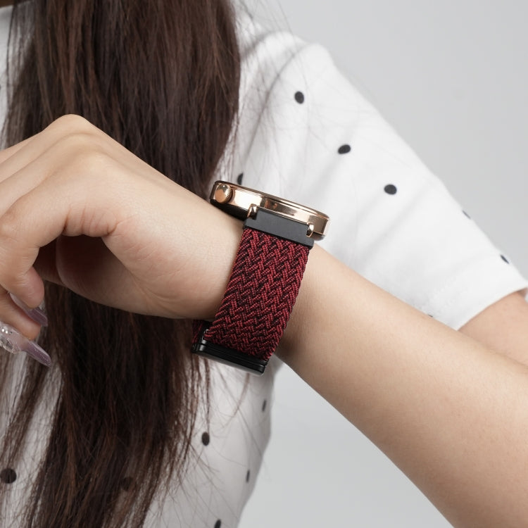 For Samsung Galaxy Gear S3 Frontier 22mm Magnetic Buckle Braided Watch Band(Black Sand Red) by bashfashion