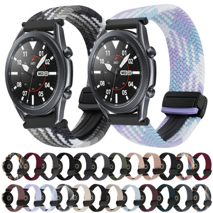 For Samsung Galaxy Gear S3 Frontier 22mm Magnetic Buckle Braided Watch Band(Black Sand Red) by bashfashion