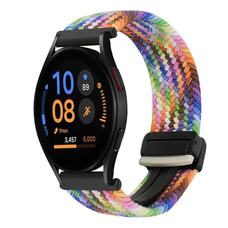For Samsung Galaxy Watch FE 40mm 20mm Magnetic Buckle Braided Watch Strap(Colorful) by bashfashion