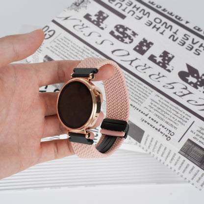 For Samsung Galaxy Watch FE 40mm 20mm Magnetic Buckle Braided Watch Strap(Pink) by bashfashion