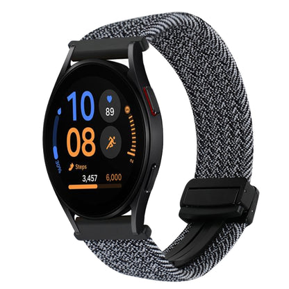 For Samsung Galaxy Watch FE 40mm 20mm Magnetic Buckle Braided Watch Strap(Metallic Gray) by bashfashion