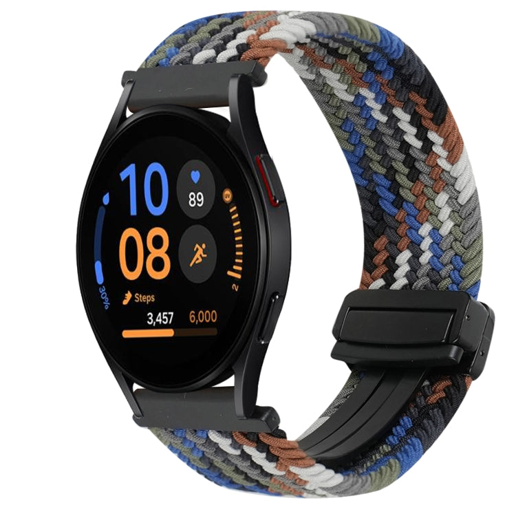 For Samsung Galaxy Watch FE 40mm 20mm Magnetic Buckle Braided Watch Strap(Denim Color) by bashfashion