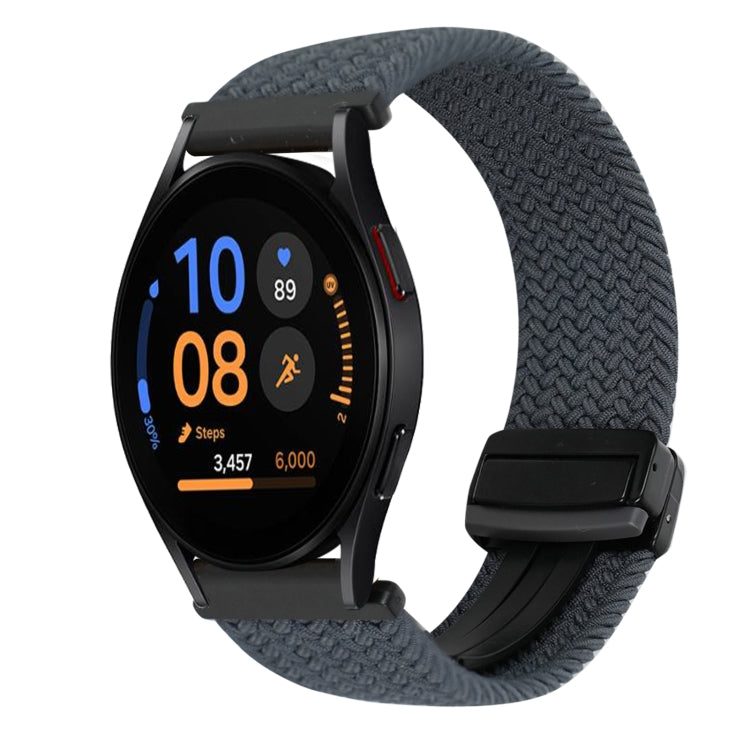 For Samsung Galaxy Watch FE 40mm 20mm Magnetic Buckle Braided Watch Strap(Space Gray) by bashfashion