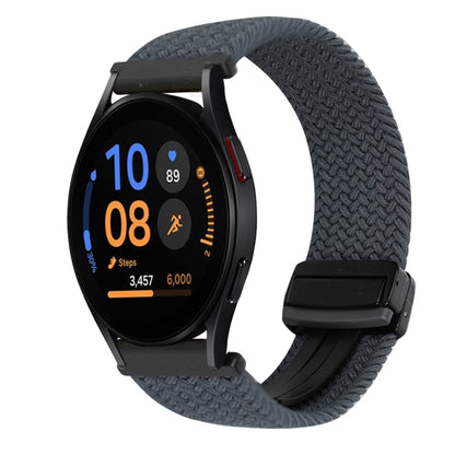 For Samsung Galaxy Watch FE 40mm 20mm Magnetic Buckle Braided Watch Strap(Space Gray) by bashfashion