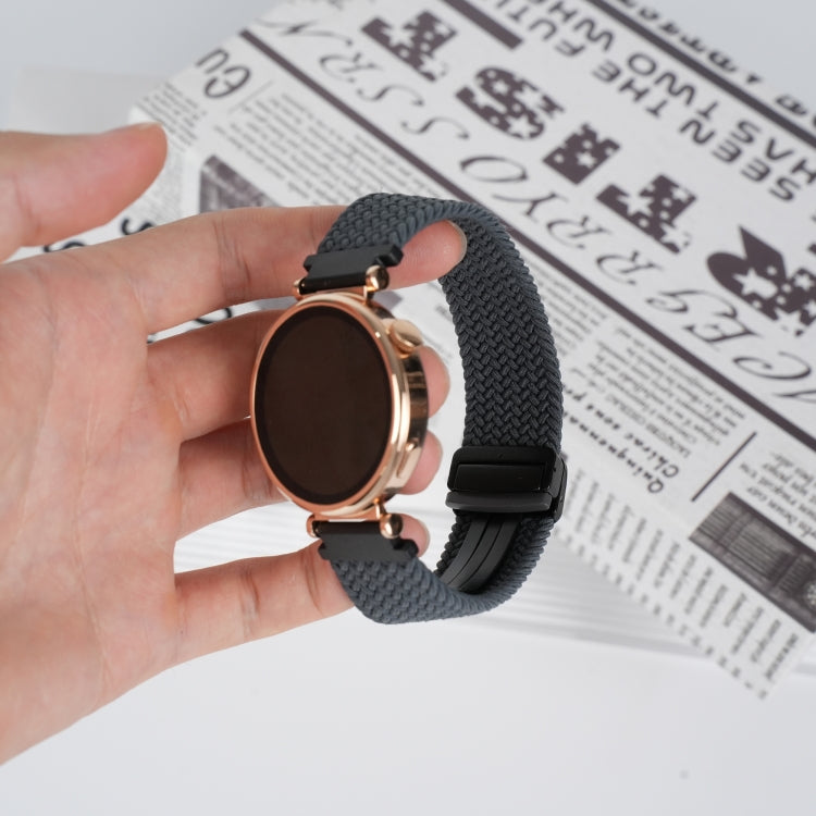 For Samsung Galaxy Watch FE 40mm 20mm Magnetic Buckle Braided Watch Strap(Space Gray) by bashfashion