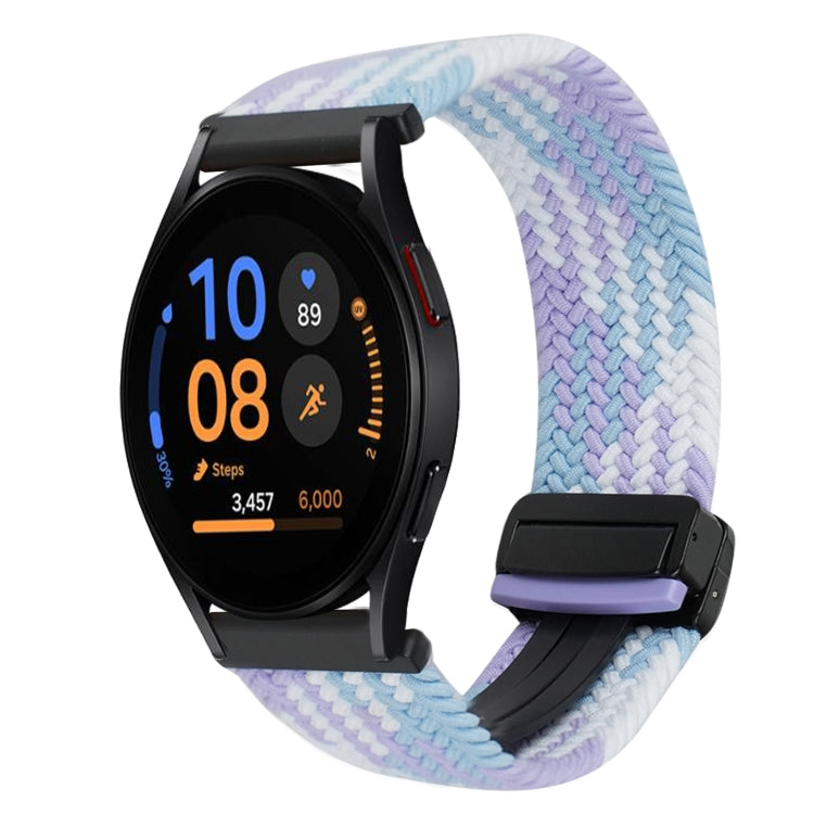 For Samsung Galaxy Watch FE 40mm 20mm Magnetic Buckle Braided Watch Strap(Violet) by bashfashion
