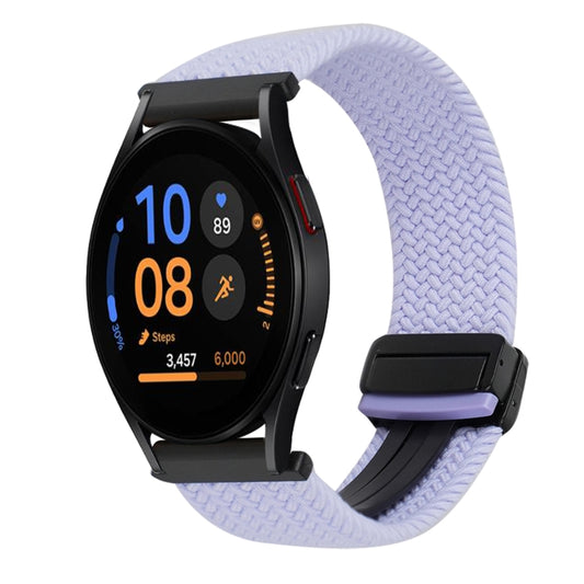 For Samsung Galaxy Watch FE 40mm 20mm Magnetic Buckle Braided Watch Strap(Purple) by bashfashion
