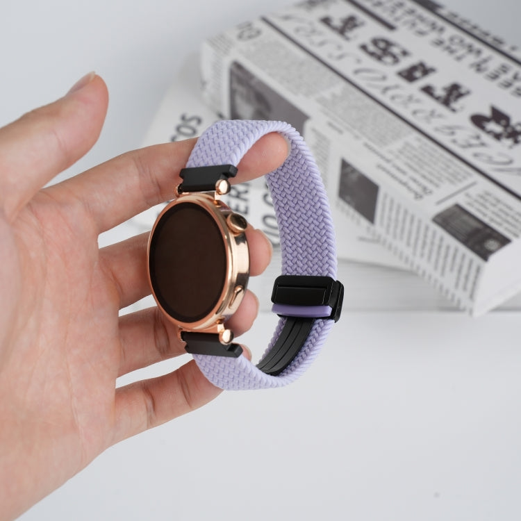 For Samsung Galaxy Watch FE 40mm 20mm Magnetic Buckle Braided Watch Strap(Purple) by bashfashion