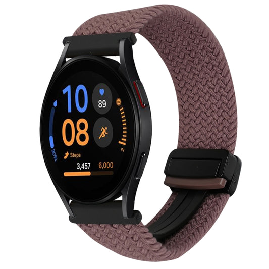 For Samsung Galaxy Watch FE 40mm 20mm Magnetic Buckle Braided Watch Strap(Smoky Purple) by bashfashion