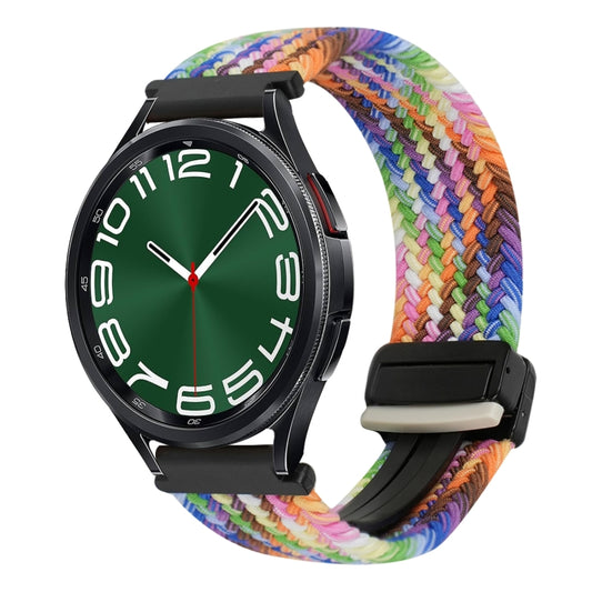 For Samsung Galaxy Watch 6 Classic 20mm Magnetic Buckle Braided Watch Strap(Colorful) by bashfashion