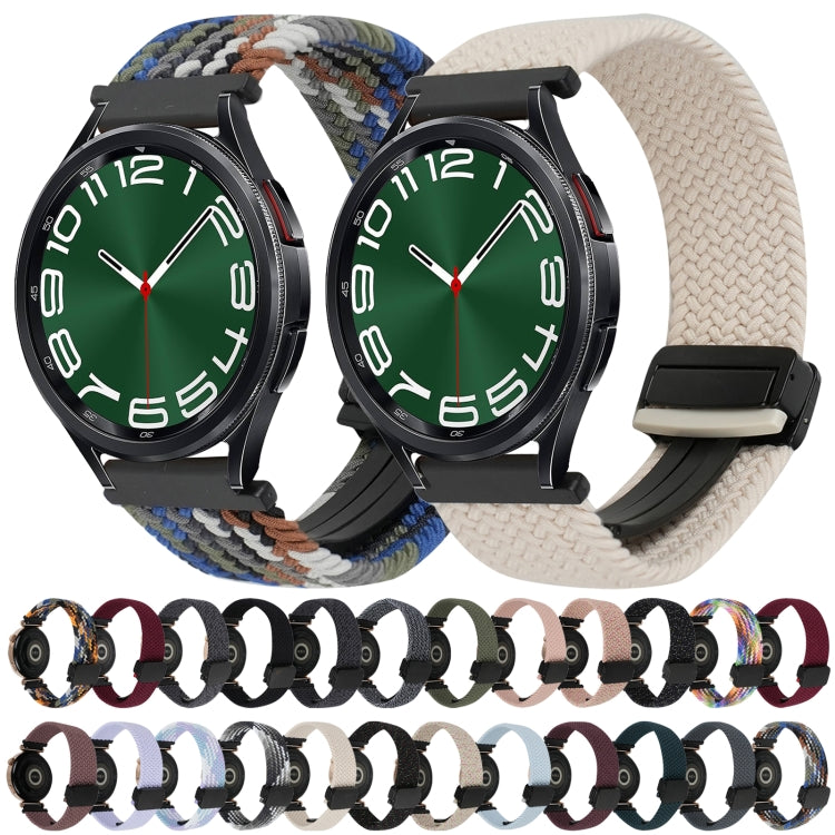 For Samsung Galaxy Watch 6 Classic 20mm Magnetic Buckle Braided Watch Strap(Colorful) by bashfashion