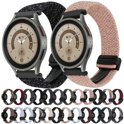 For Samsung Galaxy Watch 5 Pro 20mm Magnetic Buckle Braided Watch Strap(Stars Black) by bashfashion