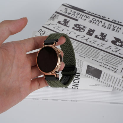 For Samsung Galaxy Watch 3 41mm 20mm Magnetic Buckle Braided Watch Strap(Olive Green) by bashfashion