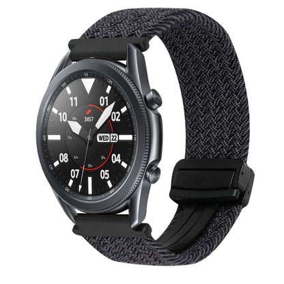For Samsung Galaxy Watch 3 41mm 20mm Magnetic Buckle Braided Watch Strap(Graphite Black) by bashfashion