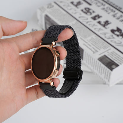 For Samsung Galaxy Watch 3 41mm 20mm Magnetic Buckle Braided Watch Strap(Graphite Black) by bashfashion