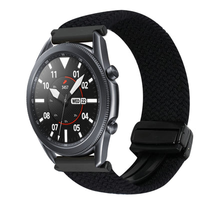 For Samsung Galaxy Watch 3 41mm 20mm Magnetic Buckle Braided Watch Strap(Black) by bashfashion