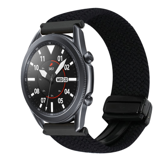 For Samsung Galaxy Watch 3 41mm 20mm Magnetic Buckle Braided Watch Strap(Black) by bashfashion