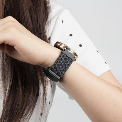 For Samsung Galaxy Watch 3 41mm 20mm Magnetic Buckle Braided Watch Strap(Metallic Black) by bashfashion