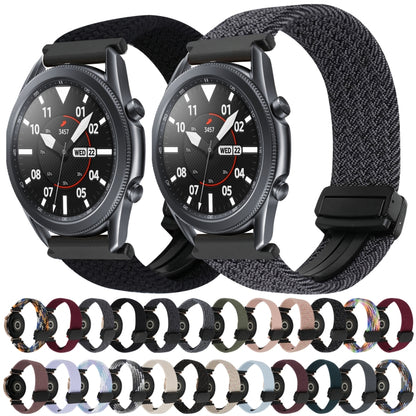 For Samsung Galaxy Watch 3 41mm 20mm Magnetic Buckle Braided Watch Strap(Denim Color) by bashfashion