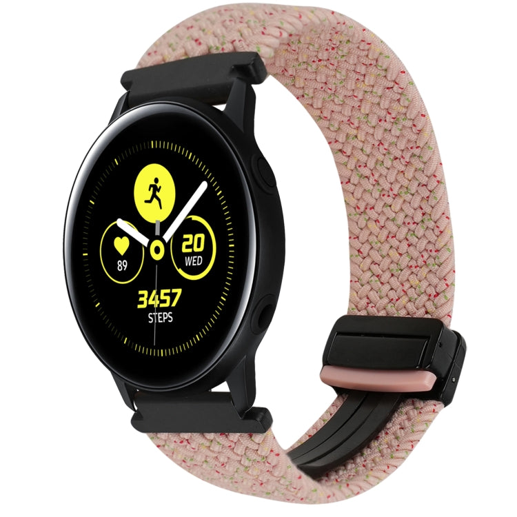 For Samsung Galaxy Watch Active 20mm Magnetic Buckle Braided Watch Strap(Starlight Pink) by bashfashion
