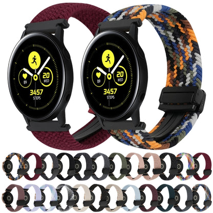 For Samsung Galaxy Watch Active 20mm Magnetic Buckle Braided Watch Strap(Starlight Pink) by bashfashion