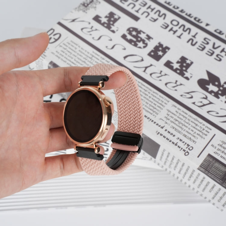 For Samsung Galaxy Watch 42mm 20mm Magnetic Buckle Braided Watch Strap(Pink) by bashfashion