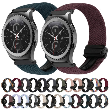 For Samsung Gear S2 Classic 20mm Magnetic Buckle Braided Watch Strap(Metallic Gray) by bashfashion