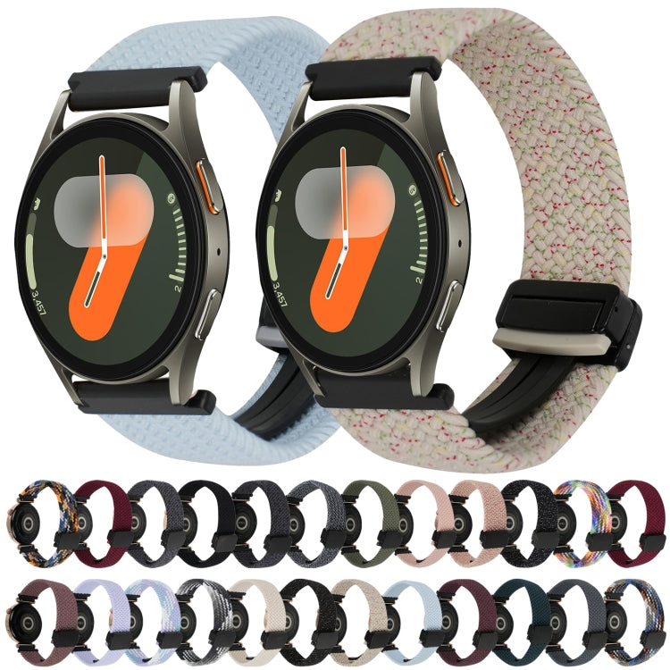 For Samsung Galaxy Watch 7 20mm Magnetic Buckle Braided Watch Strap(Wine Red) by bashfashion