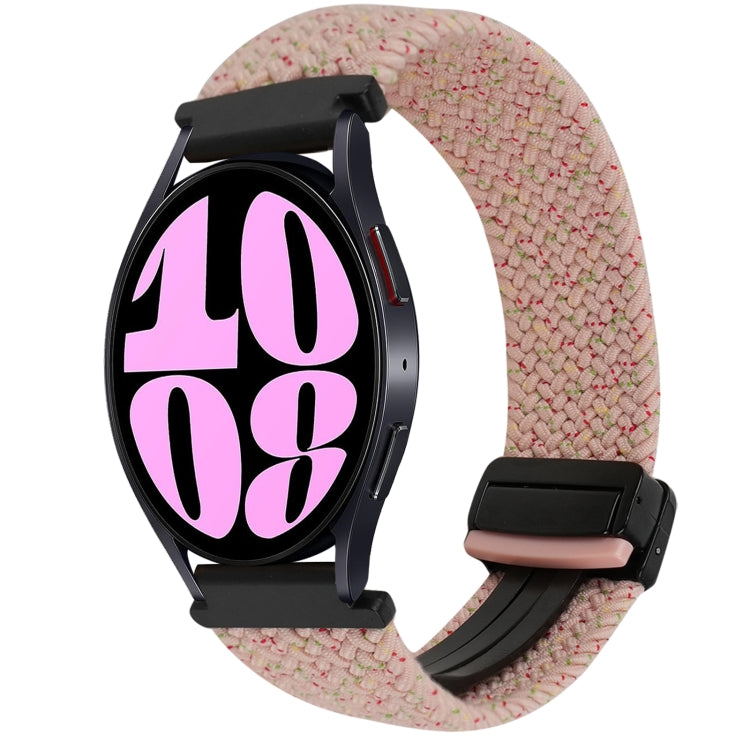 For Samsung Galaxy Watch 6 20mm Magnetic Buckle Braided Watch Strap(Starlight Pink) by bashfashion